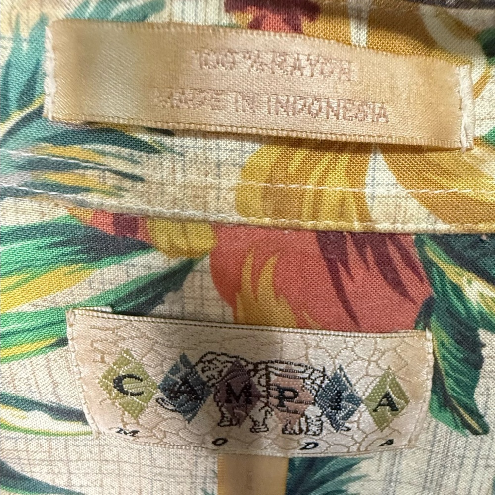 Campia Moda men’s shirt sleeve button down Hawaiian tropical beach shirt L - Picture 6 of 7